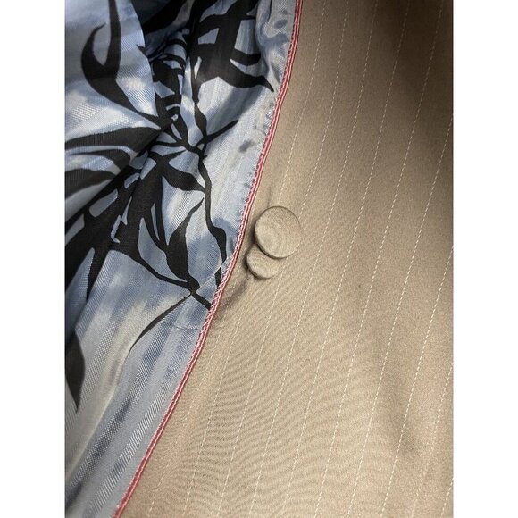 Sisley Camel Tan Striped Button Front Stretch Office 3/4 Sleeve Blazer Size S - Picture 11 of 11
